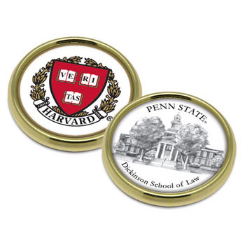 Set of Two Gold-Tone Round Coasters