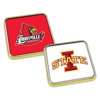 Set of Two Gold-Tone Square Coasters