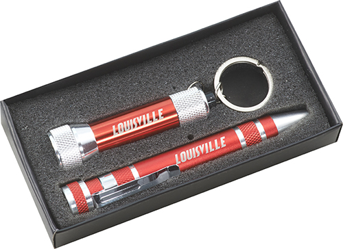 Flashlight & Screwdriver Gift Set - Red
