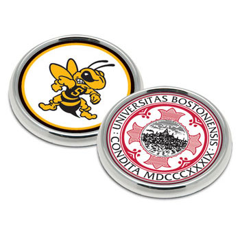 Set of Two Silver-Tone Coasters