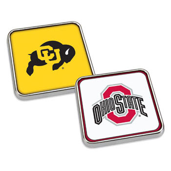 Set of Two Silver-Tone Square Coasters